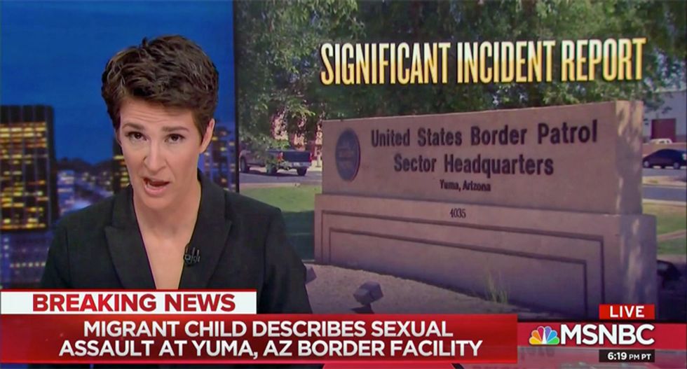 WATCH: Maddow reveals ‘scoop’ of sex assault of a child -- reported in Trump’s detention camp in Yuma
