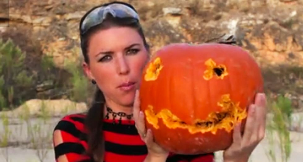 WATCH: Gun nut shows how to use rifle to carve a Halloween pumpkin -- because society is doomed
