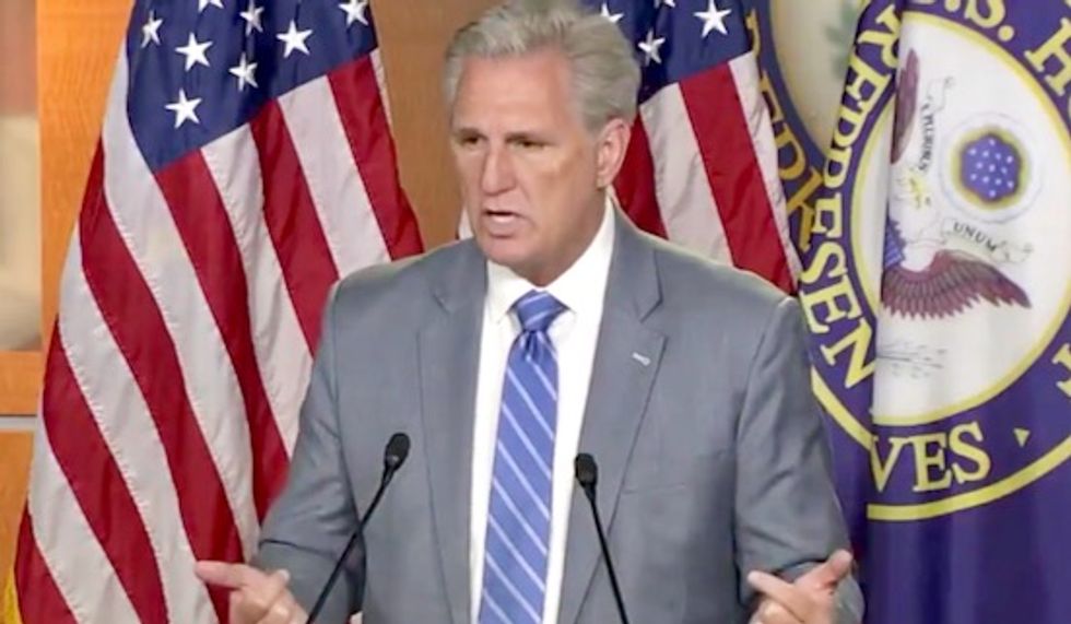 Top House Republican defends Trump: ‘I didn’t get to see’ racist rally but president ‘moved on with his speech’