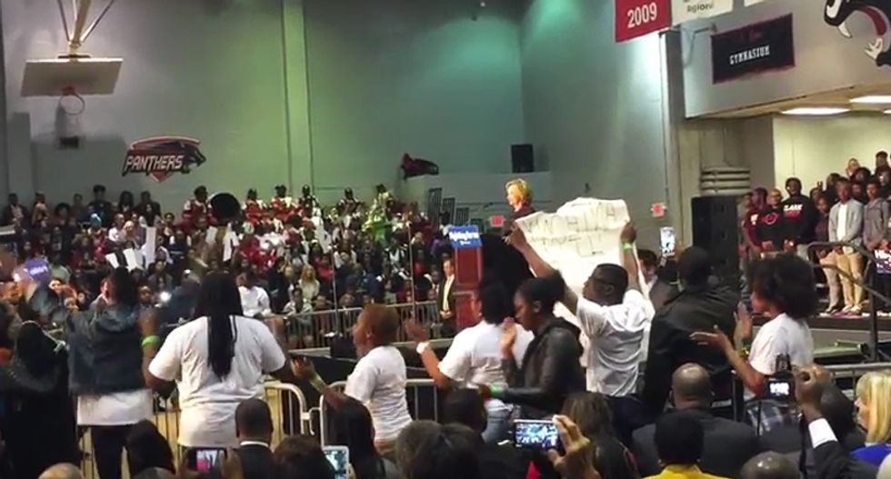 WATCH: Black Lives Matter protesters interrupt Hillary's campaign speech in Atlanta