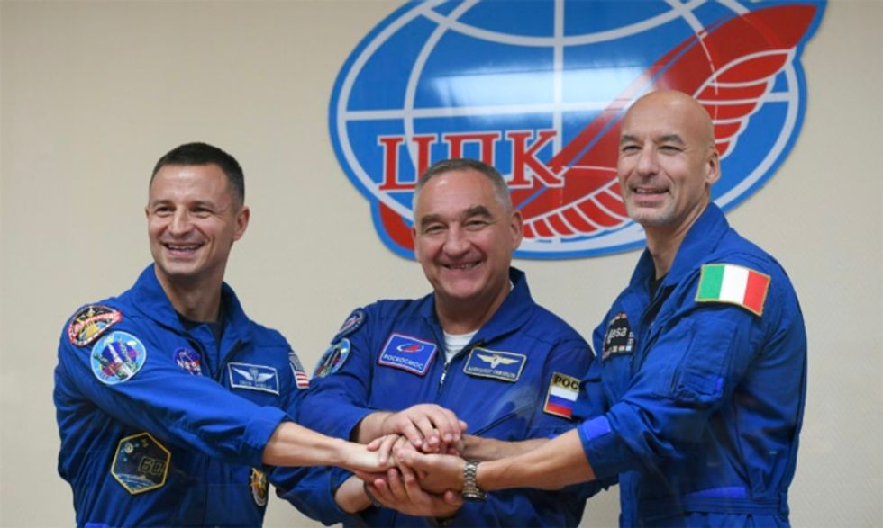 American, Italian and Russian blast off for ISS