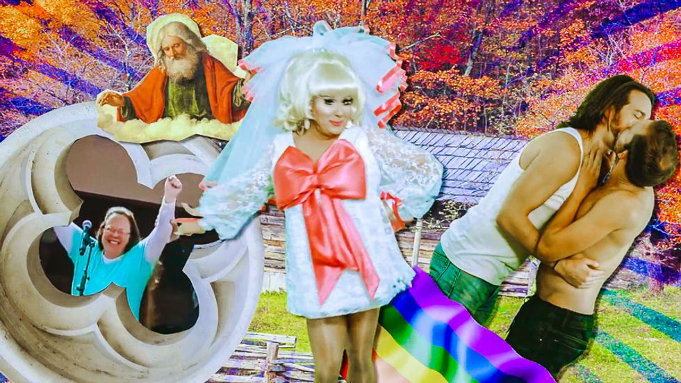 Drag queen taunts Kim Davis with hilarious NSFW song to 'cheer up' Kentucky after election