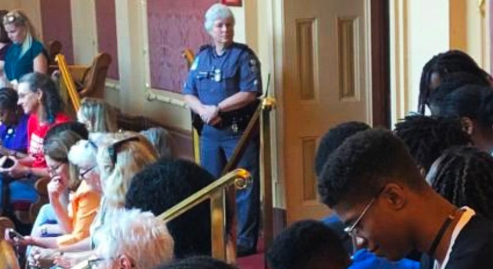 Virginia Senate guard accused of grabbing black teen and forcing him to stand for the Pledge of Allegiance