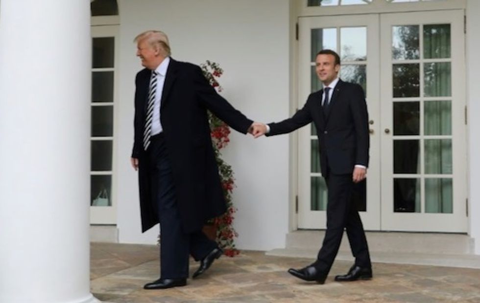 Trump, Macron 'bromance' draws late night laughs in US