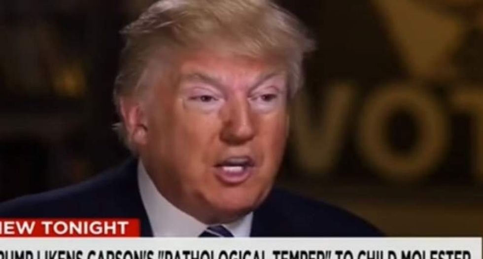 Trump compares Carson's 'pathological temper' to child molesting: 'You don't cure that'