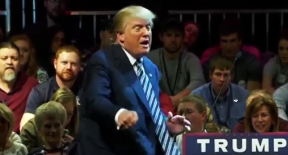 Trump hilariously reenacts Carson's knife fight and asks 'how stupid' is America to believe 'this crap'
