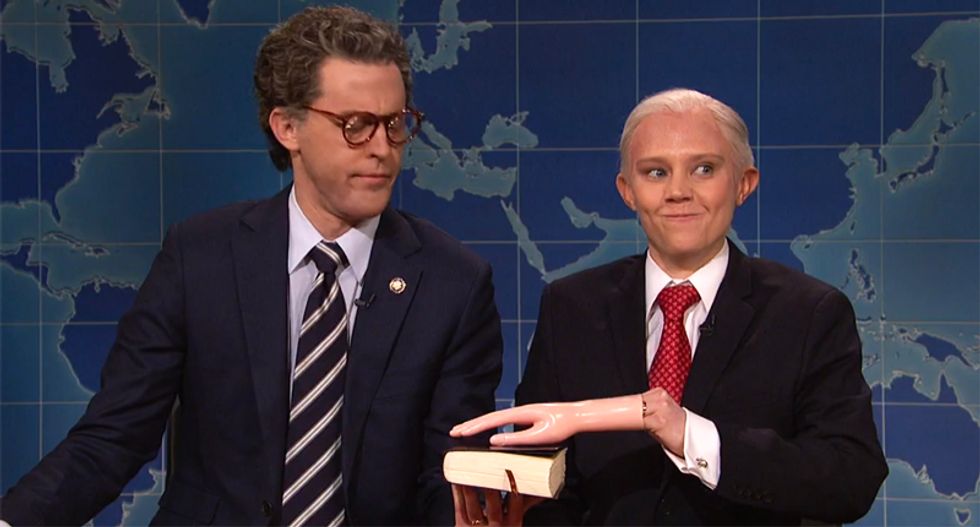 WATCH: SNL's Jeff Sessions faces off with Al Franken to explain why he met with the Russians