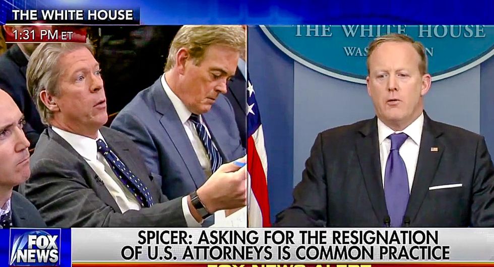 Sean Spicer denies wiretapping means wiretapping: 'The president said very clearly wiretapping in quotes'