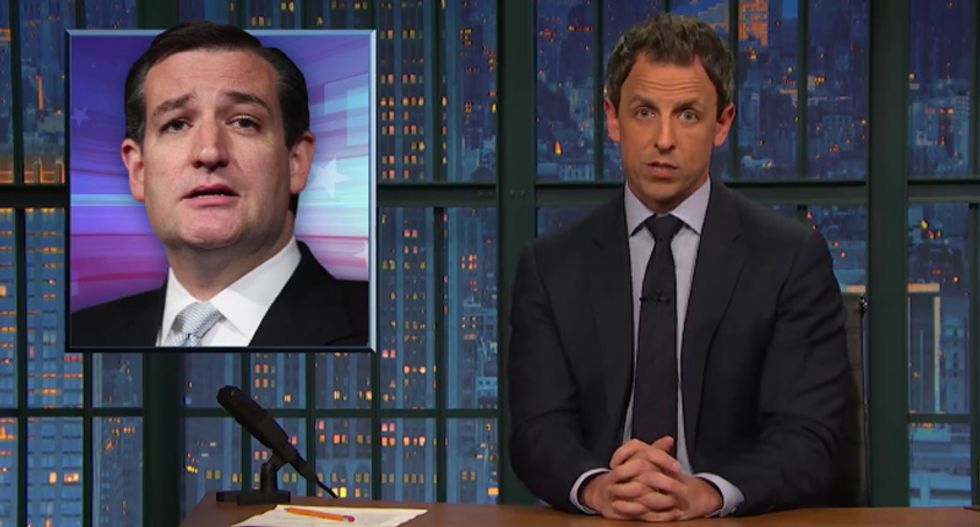 Seth Meyers uses Ted Cruz's own words to shame him for smearing refugees -- and it's awesome