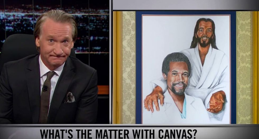 Bill Maher mocks portrait in Ben Carson's home of candidate posing with 'Jesus in a bathrobe'