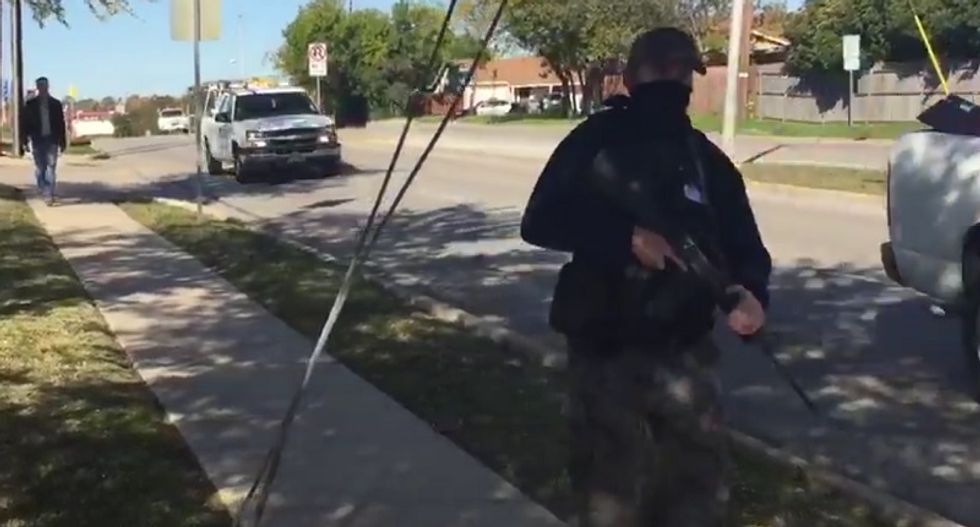 Armed protesters stalk peaceful Muslims at Texas mosque: We want to show force