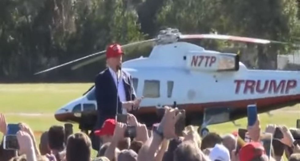 Donald Trump offers helicopter rides to ‘beautiful’ children at Florida campaign rally
