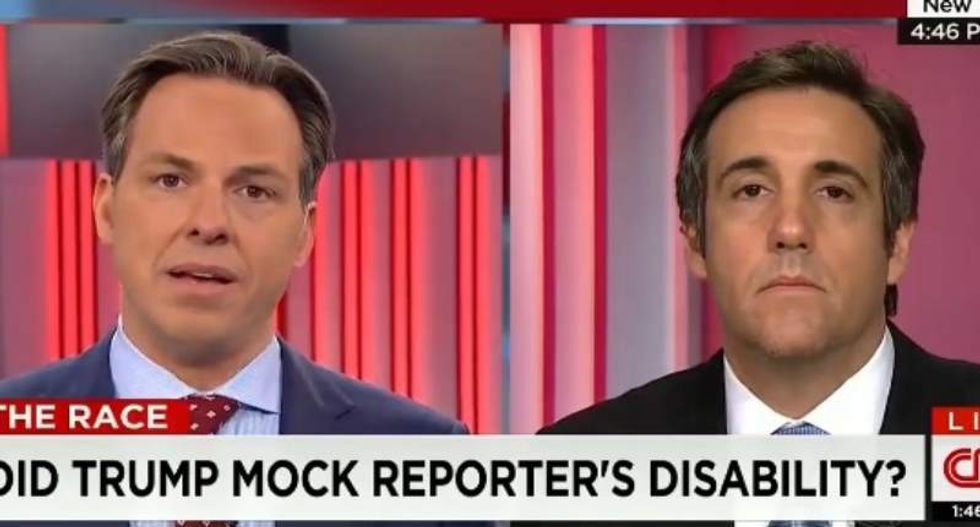 CNN's Jake Tapper calls BS on Trump crusader still insisting he wasn’t mocking reporter's condition