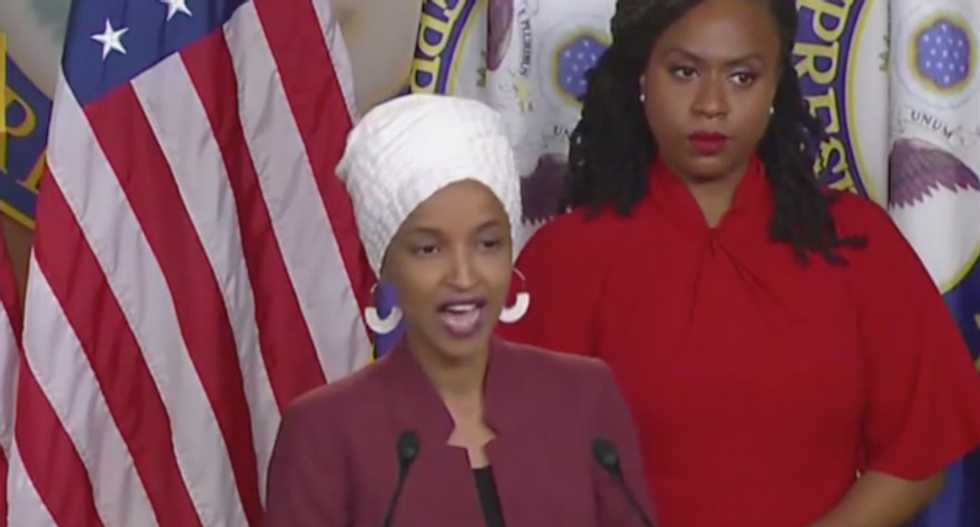 ‘This is his plan to pit us against each other -- to continue to enrich his friend’: Ilhan Omar demands Trump’s impeachment