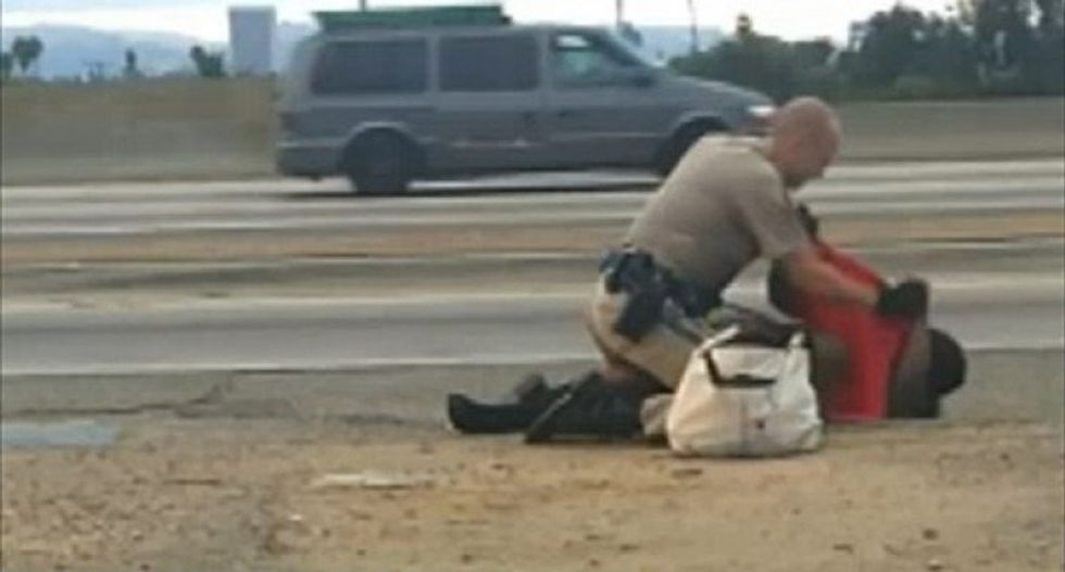 Los Angeles prosecutor: CHP officer's roadside beating of woman 'was legal and necessary'