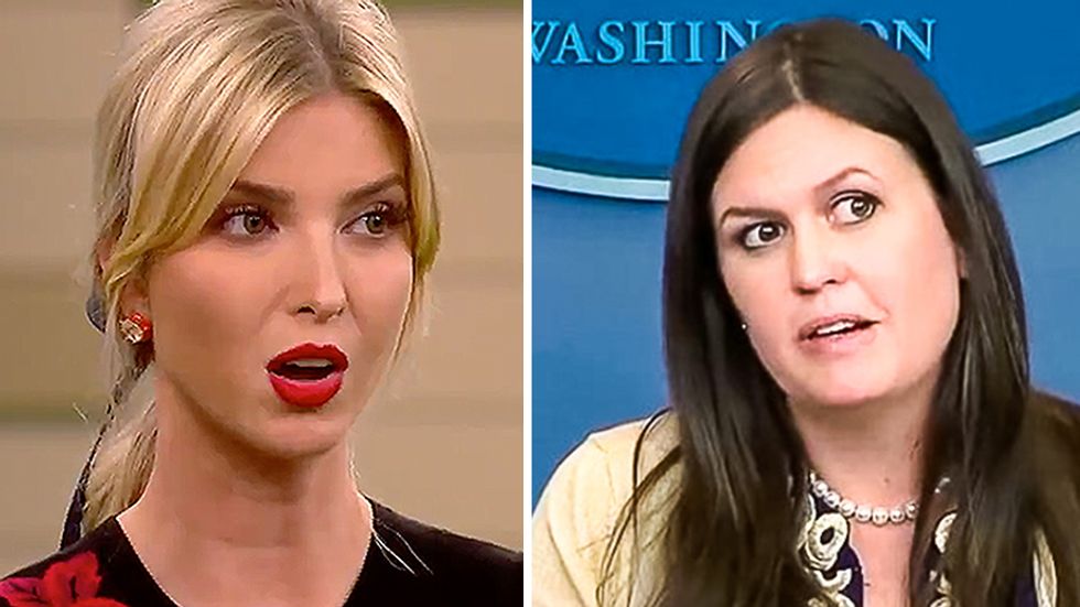 Internet pounces on ex-Trump spokesperson Sarah Sanders for wading into Ivanka debacle: 'Omg, you're still lurking about?'