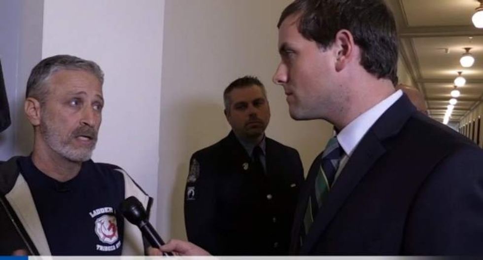 Jon Stewart lambastes senators 'hiding in their offices' while denying health care to 9/11 responders