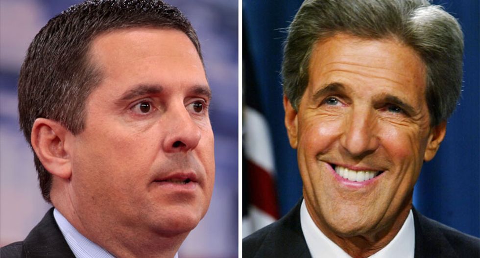 ‘Send in the G Men’: Devin Nunes calls for John Kerry to be arrested by the FBI