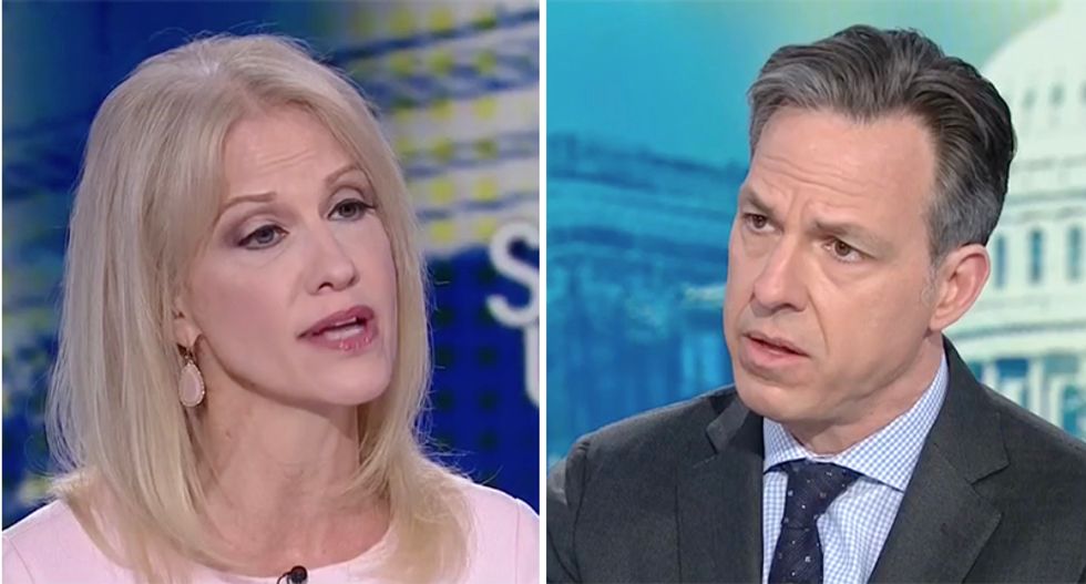 'I would like him to stop lying': CNN's Tapper confronts Kellyanne Conway over Trump lies about Daniels payoff