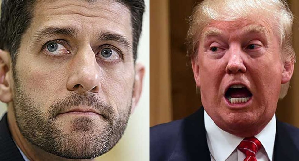 Trump lashes out after Paul Ryan tells GOP House members to flee his candidacy