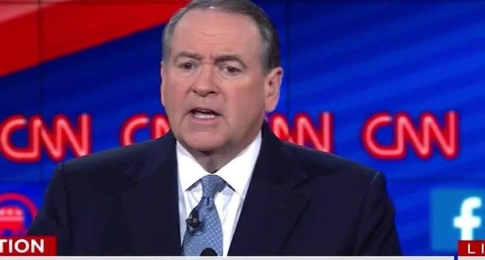Republican chickenhawk Huckabee speaks to youth: 'Get off your butt' and defeat ISIS