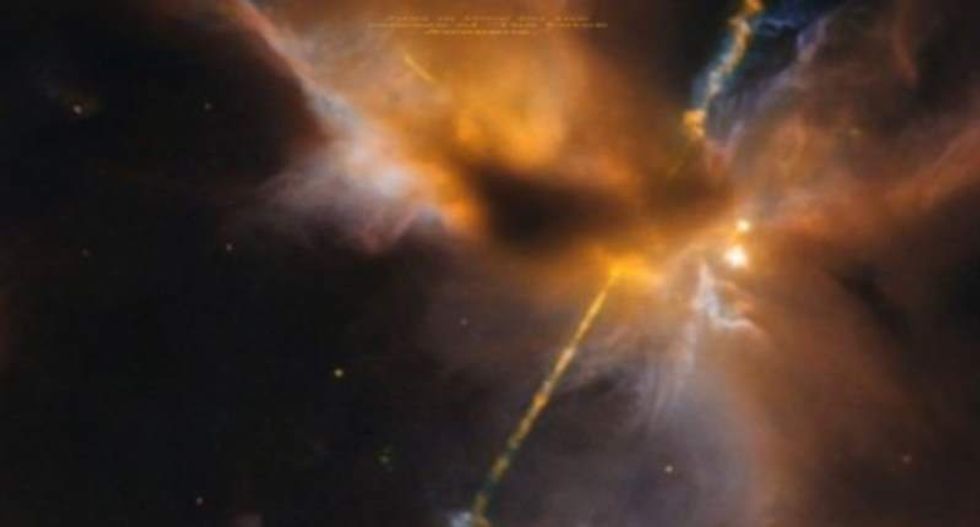 NASA's Hubble telescope captures image of 'double-bladed lightsaber' star