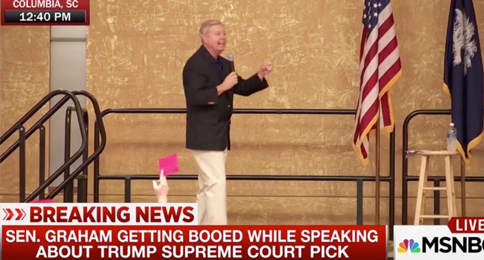 ‘You don’t understand America’: Lindsey Graham lectures town hall crowd booing handing Garland’s seat to Gorsuch