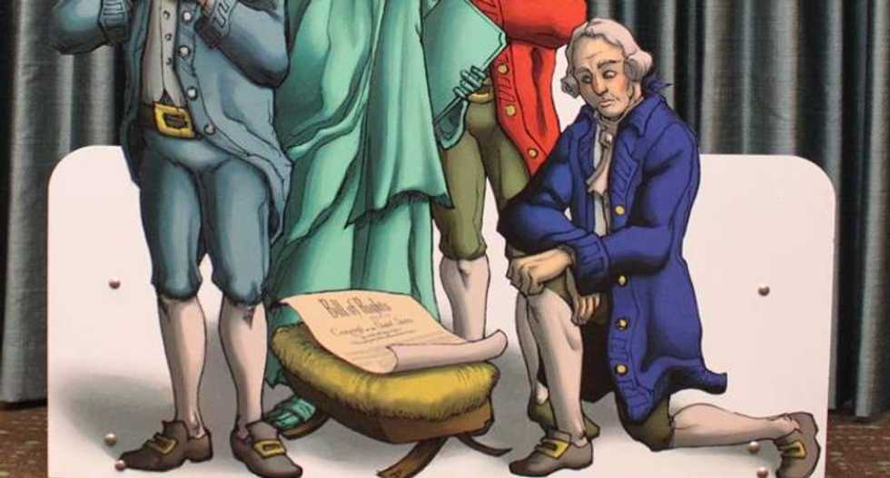 Mock nativity with Jesus as Bill of Rights pulled from Texas Capitol after Gov. Abbott complains