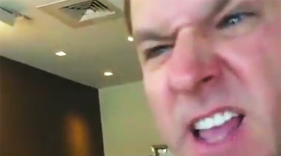 WATCH: White coffee shop customer abuses Muslim woman standing in line -- so the barista boots his racist butt out