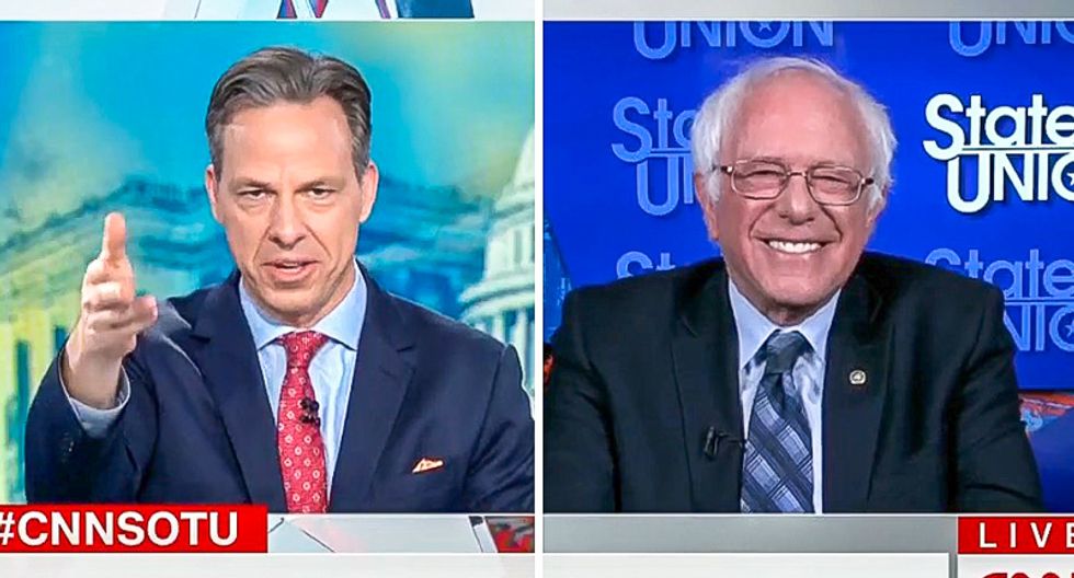 'You went from deflection to pandering': Jake Tapper calls out Bernie Sanders for ridiculous answer on 2020 run