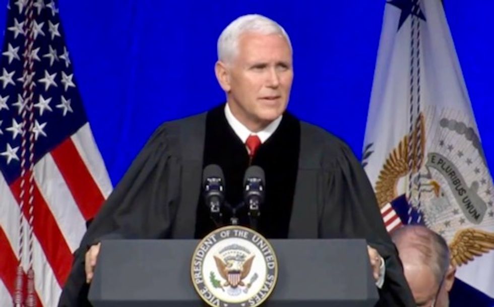 WATCH: Mike Pence says more Americans believe in God now because Donald Trump is president
