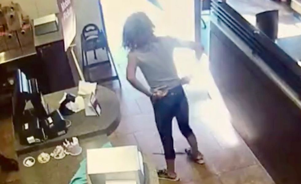 WATCH: Raging woman pulls down yoga pants and defecates in fast food restaurant -- then throws feces at employee