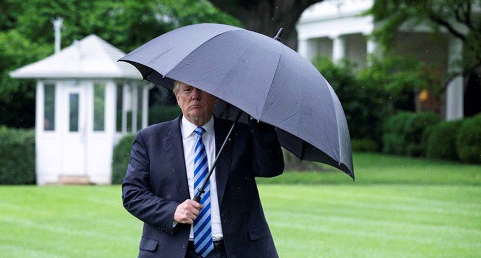 Trump launched Twitter outburst after ‘substantial rain’ ruined his day at his golf course
