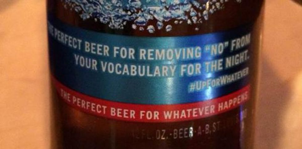 Bud Light sorry for 'removing no from your vocabulary for the night' label