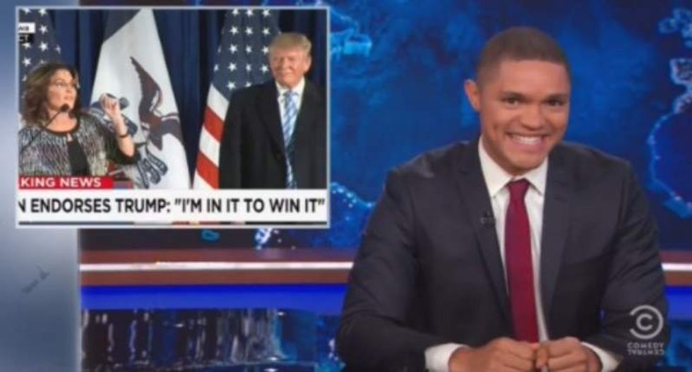 Trevor Noah: Palin's bonkers speech at Trump rally was like a bag of Scrabble tiles came to life
