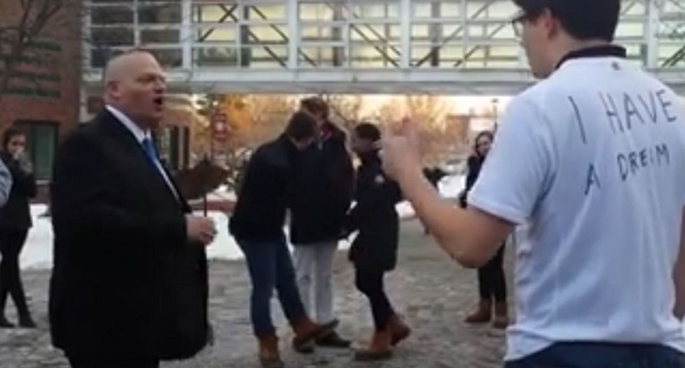 Trump supporter goes bonkers on student in MLK shirt: ‘If you’re a Muslim you follow Satan!’