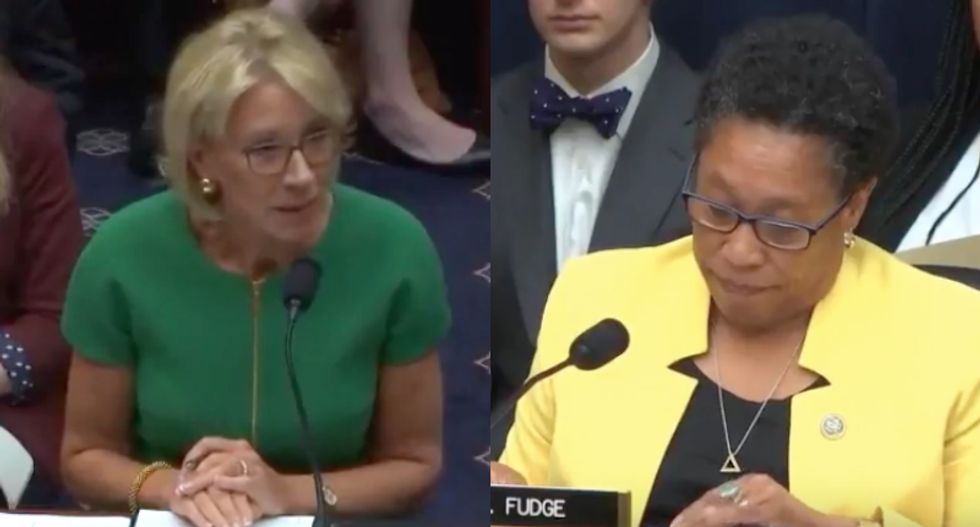 Black congresswoman visibly annoyed as Betsy DeVos struggles to answer basic civil rights questions