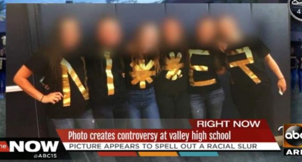Ariz. high schoolers ripped by black classmates over photo spelling racist slur with shirts
