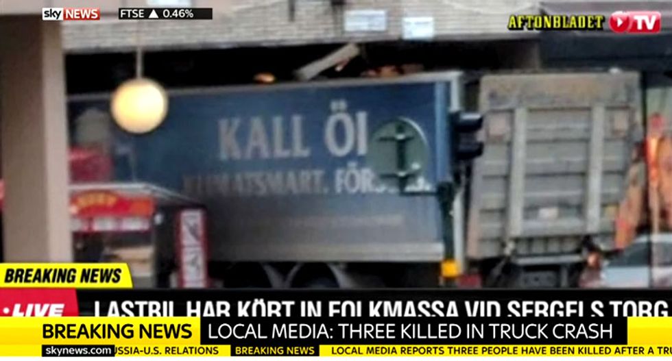 'Sweden has been attacked': Prime minister says Stockholm truck rampage 'points to' terrorism