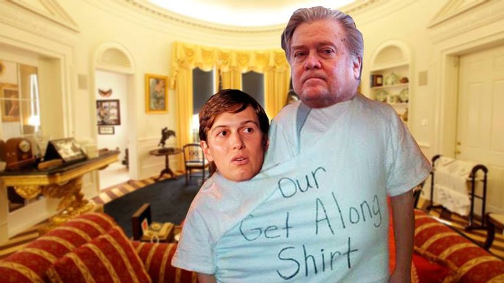 Trump ordered Steve Bannon and Jared Kushner to sit down and stop squabbling at Mar-a-Lago meeting