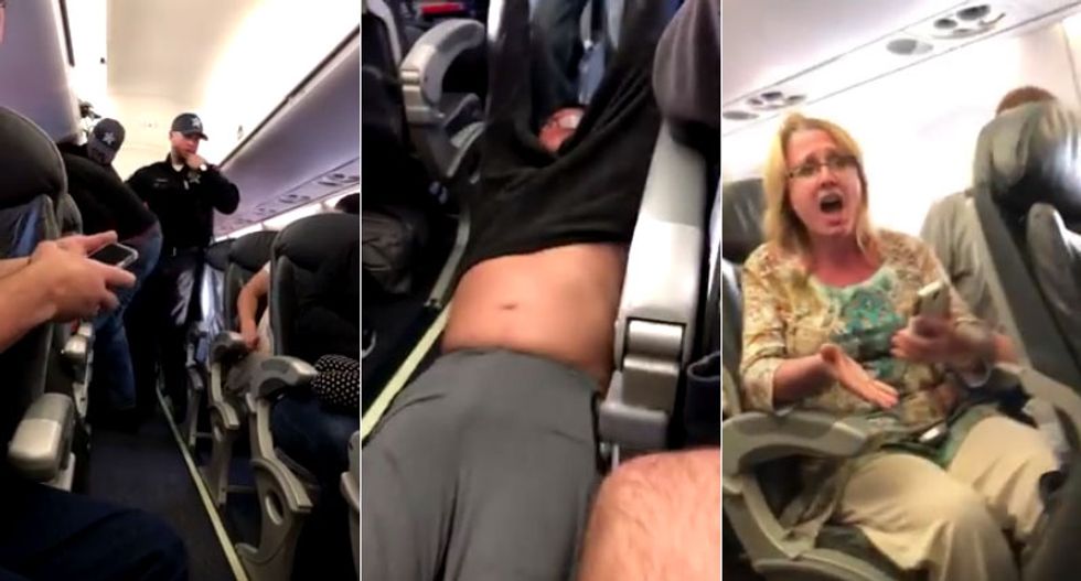 WATCH: Passengers horrified as security officers drag a screaming man off overbooked United flight