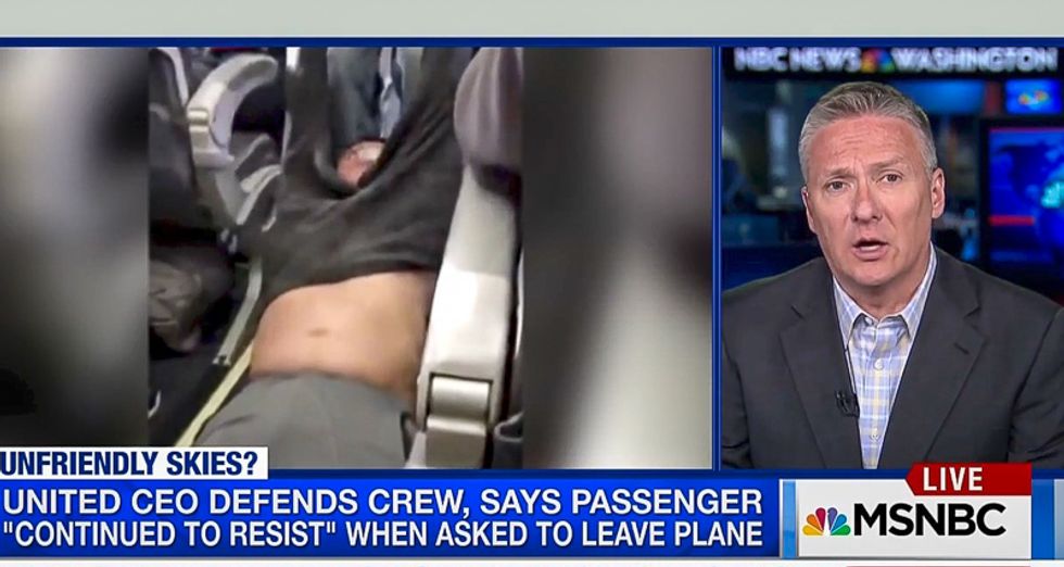MSNBC scrambles to slime United passenger: 'We're working hard to confirm he had run-ins with the law'