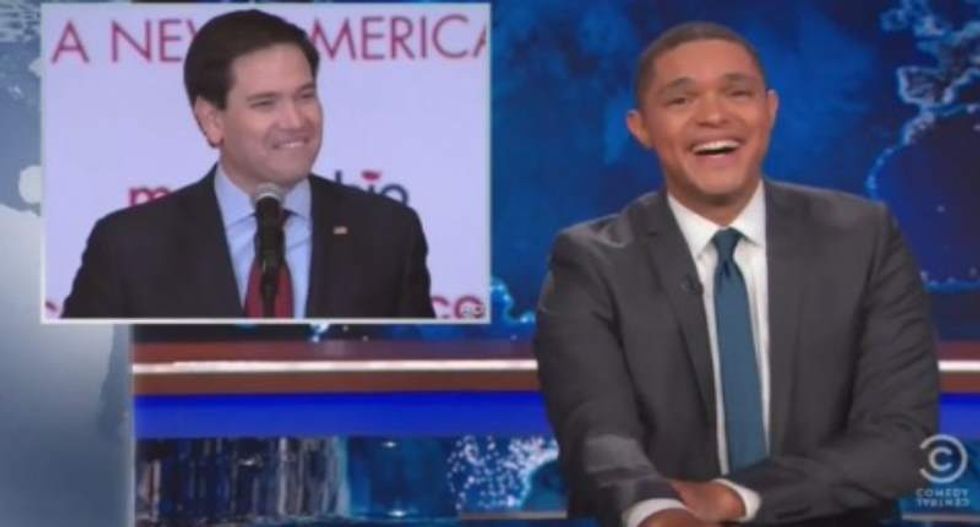 Trevor Noah destroys Marco Rubio's third-place Iowa 'victory speech' -- and it's awesome