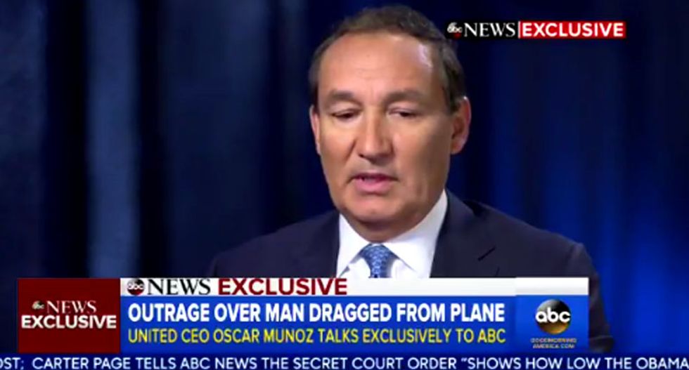 'We can't do that': United CEO says airline will stop using cops to remove overbooked passengers