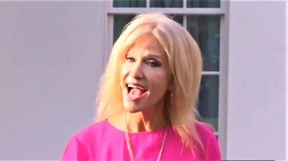 WATCH: Kellyanne Conway bizarrely attacks White House reporters for being 'obsessed with the president'