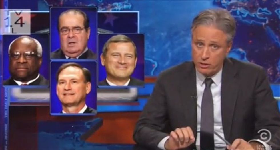 Jon Stewart shreds Scalia’s marriage-equality dissent: He had no problem telling voters to ‘f*ck off’ in Citizens United