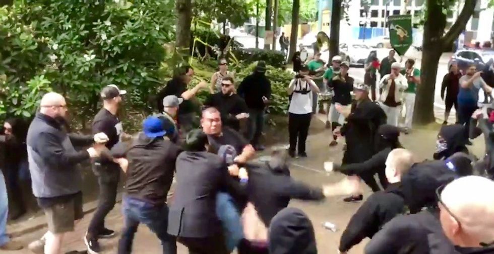 Watch: Violence erupts at rally held by Washington's Republican US Senate candidate