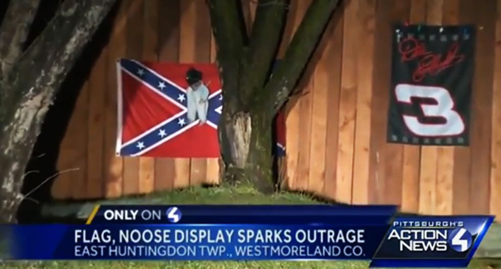 Penn. home hides Confederate flag and lynched black baby doll display after reporters look for answers