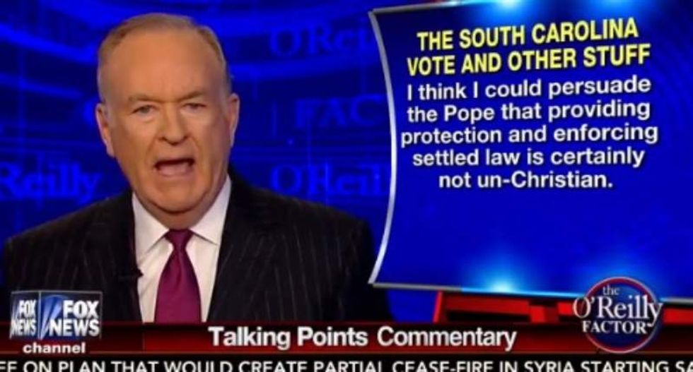 Bill O'Reilly wants to use San Francisco shooting case to 'persuade' Pope Francis against immigrants