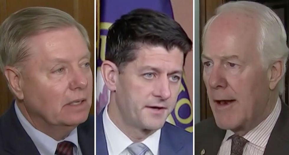 WATCH: MSNBC host rolls supercut of Congressional Republicans sputtering to explain Trump's cruel Puerto Rico claim